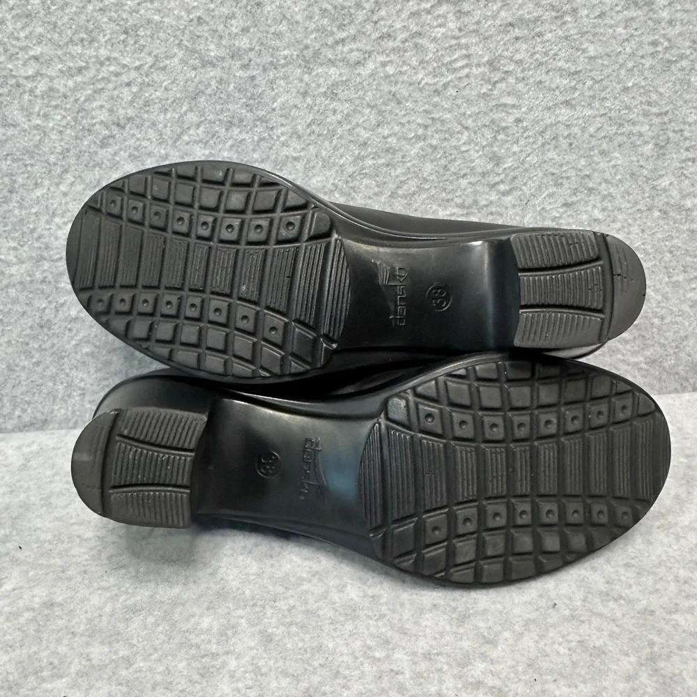 Dansko Black Leather Mary Jane Block Heel Pumps Buckle Strap 3803-0202 Womens 38